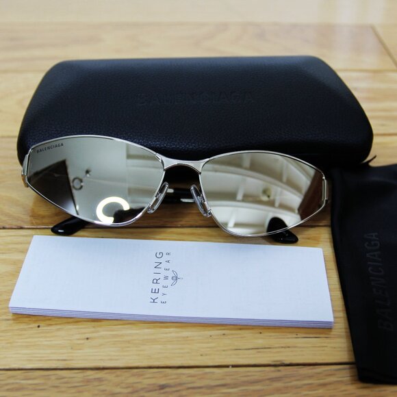 BNWT AW24 BALENCIAGA NARROW CAT EYE SUNGLASSES BB0335S - Picture 8 of 9